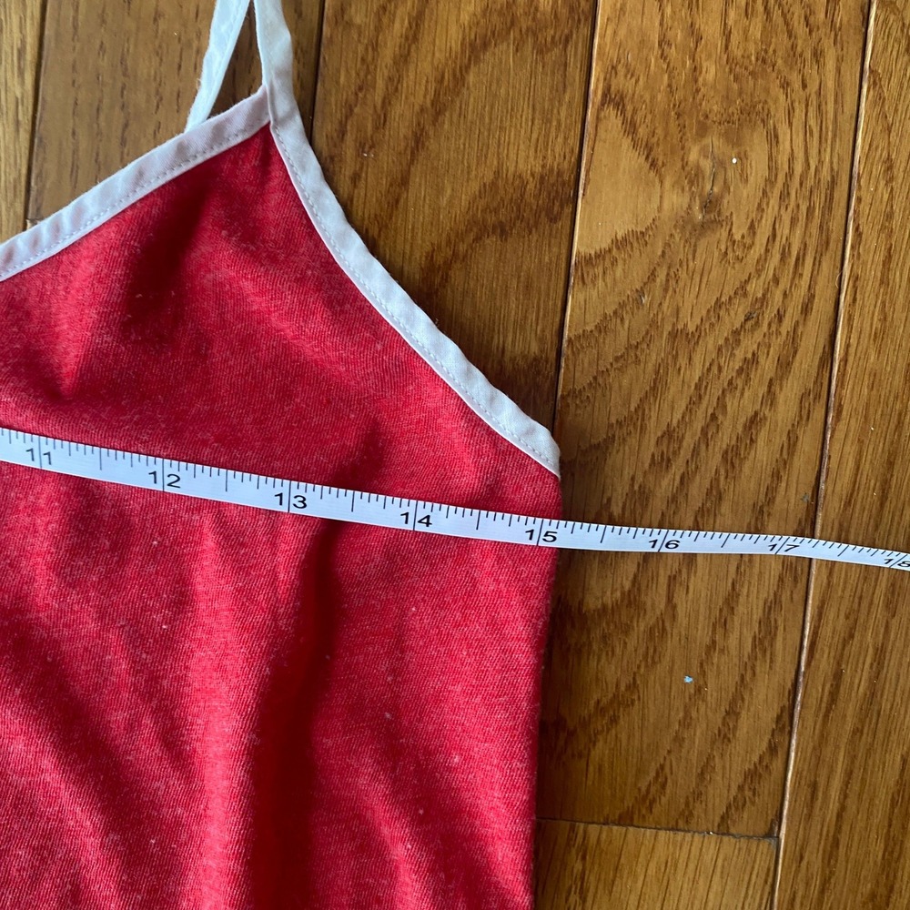 Victoria's Secret Red White Trim Cami Mini Dress Loungewear Coquette M - Picture 11 of 12